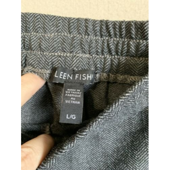 Eileen Fisher Gray Herringbone Pattern Pants, sz L, Excellent Condition - Picture 4 of 9